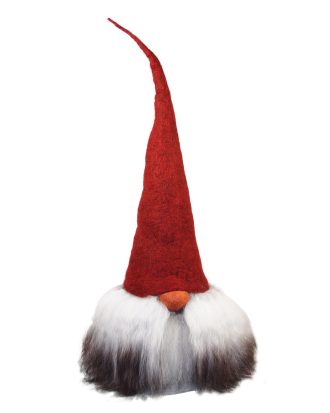 Åsas Tomtebod Olle Vätte 80 Cm Röd - Juldekorationer Ull Grå