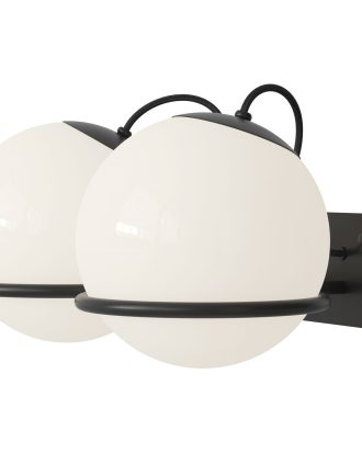 Astep Model 238/2 Vägglampa - Vägglampor Opalglas Svart