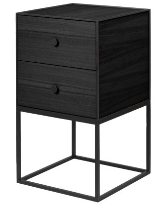 Audo Copenhagen Frame 35 Sidobord Med 2 Lådor - Sidobord & Avlastningsbord Askfanér Svartbetsad Ask