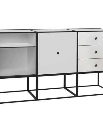 Audo Copenhagen Frame 49 Trio Sideboard Med Underrede - Skänkar & Sideboards Melamin Ljusgrå