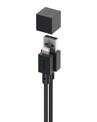 Avolt Cable 1 Laddsladd Lightning / Usb Typ A 1,8 m - Lampsladdar & Lampupphängning Silikon Stockholm Black
