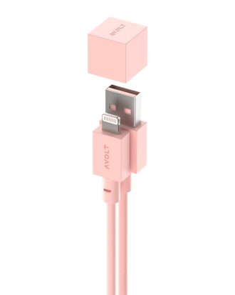 Avolt Cable 1 Laddsladd Lightning / Usb Typ A 1,8 m - Lampsladdar & Lampupphängning Silikon Old Pink