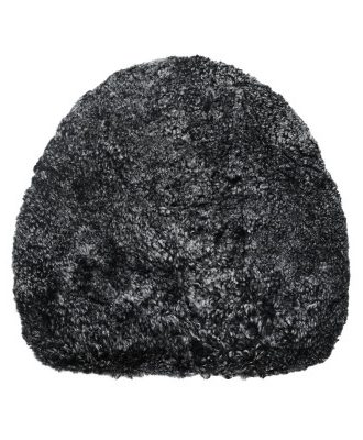 Curly pad forma mörkgrå - rundad stolsdyna med stoppning i lockigt fårskinn