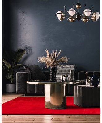 Soft röd - maskinvävd matta