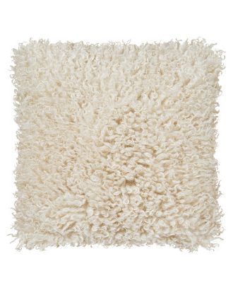 Wooly beige - konstgjord fårskinnskudde