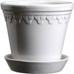 Bergs Potter Copenhagen Kruka Med Fat Ø11 Cm - Krukor Keramik Mineral White