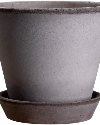 Bergs Potter Julie Kruka Med Fat Ø8 Cm - Utekrukor & Odlingslådor Terrakotta Grå