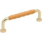 Beslag Design 1353 Läderlindat Handtag 96 / - Knoppar & Beslag Mässing Natur