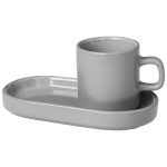 Blomus Pilar Espressokopp + Fat - Espressokoppar Keramik Mirage Grey