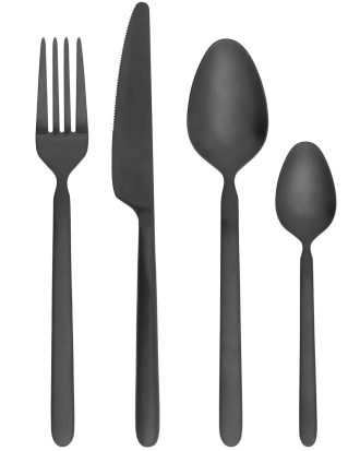 Blomus Stella Bestickset 16 Delar - Bestickset Rostfritt Stål Svart