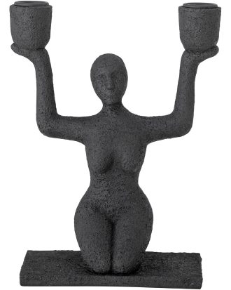 Bloomingville Lucie Ljusstake 23x18 Cm - Ljuslyktor Polyresin Svart