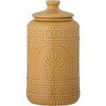 Bloomingville Rani Burk Med Lock 28x30 Cm - Förvaringsburkar & lock Stengods Gul