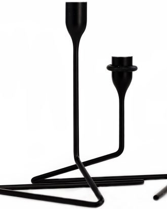 Born In Sweden Puzzle Ljusstake 2-pack - Ljusstakar Pulverlackat Stål Svart