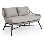 Brafab Pembroke Soffa 2-sits Med Dyna - Trädgårdssoffor & Bänkar Aluminium Beige