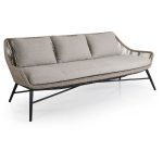 Brafab Pembroke Soffa 3-sits Med Dyna - Trädgårdssoffor & Bänkar Aluminium Beige