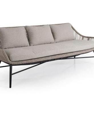 Brafab Pembroke Soffa 3-sits Med Dyna - Trädgårdssoffor & Bänkar Aluminium Beige