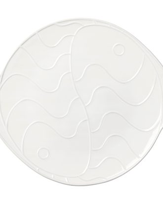 Broste Copenhagen Pesce Fat 30,6x34,6 Cm - Uppläggningsfat Stengods Vit