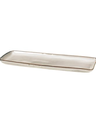 Broste Copenhagen Nordic Fat 12,5x35 Cm - Uppläggningsfat Stengods Sand