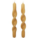 Broste Copenhagen Twist Ljus 23 Cm 2-pack Golden Yellow - Ljus Paraffin Guldgul