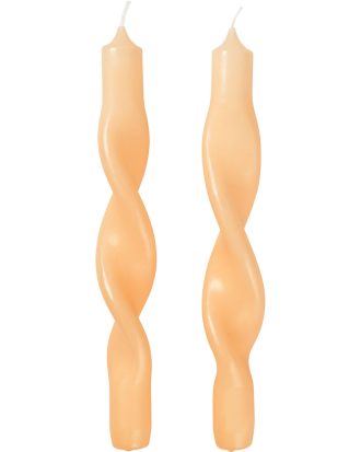 Broste Copenhagen Twist Ljus 23 Cm 2-pack - Ljus Paraffin Golden Fleece Yellow