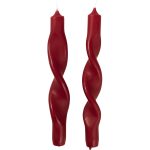 Broste Copenhagen Twist Ljus 23 Cm 2-pack - Ljus Paraffin Truely Red