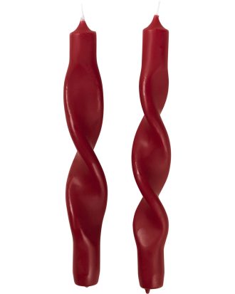 Broste Copenhagen Twist Ljus 23 Cm 2-pack - Ljus Paraffin Truely Red