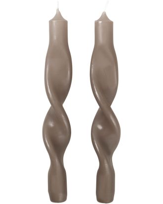 Broste Copenhagen Twist Ljus 23 Cm 2-pack Linne - Ljus Paraffin Linen