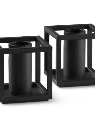 Audo Copenhagen Kubus Micro Ljusstake 2-pack - Ljusstakar Metall Svart