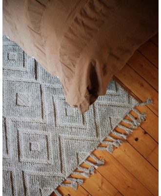 Abisko natural light brown - handvävd ullmatta