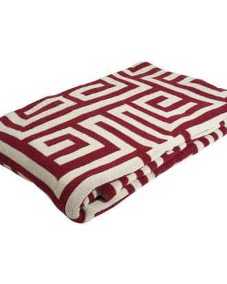 Ceannis Knitted Pläd 130x160 Cm - Plädar & Filtar Bomull Mörkröd