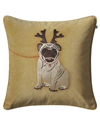 Chhatwal & Jonsson Holiday Dog Kuddfodral 50x50 Cm Masala Yellow - Prydnadskuddar & Fodral Bomullssammet Skogsgrön