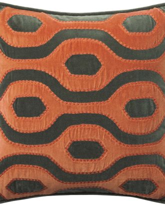 Chhatwal & Jonsson Varanasi Kuddfodral Forest Green/ 50x50 Cm - Prydnadskuddar & Fodral Bomullssammet Terrakotta