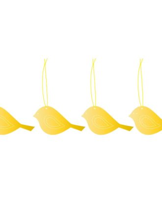 Cooee Design Juldekorationer pläterat 4-pack Winter Bird - Juldekorationer Rostfritt Stål Mässing