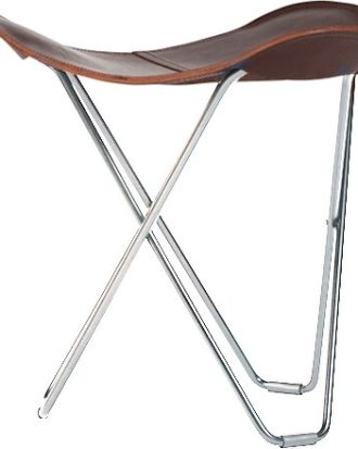 Cuero Flying Goose Pampa Pall Chocolate/chrome - Fotpallar Stål Choklad