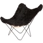 Cuero Iceland Mariposa Butterfly Chair Shorn Black/black - Fåtöljer Stål Svart