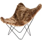Cuero Iceland Mariposa Butterfly Chair Shorn Brown/black - Fåtöljer Stål Brun