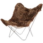 Cuero Iceland Mariposa Butterfly Chair Shorn Brown/chrome - Fåtöljer Stål Brun