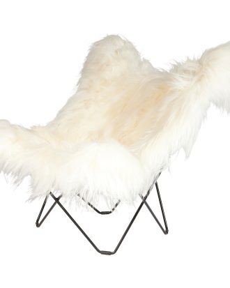 Cuero Iceland Mariposa Butterfly Chair /black - Fåtöljer Stål Wild White