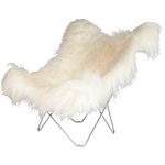 Cuero Iceland Mariposa Butterfly Chair Wild White/chrome - Fåtöljer Stål Vit