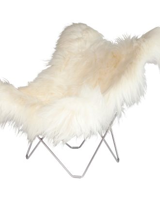 Cuero Iceland Mariposa Butterfly Chair Wild White/chrome - Fåtöljer Stål Vit