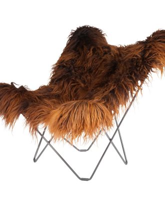 Cuero Iceland Mariposa Butterfly Chair Wild Brown/chrome - Fåtöljer Stål Brun