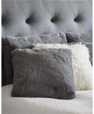 Fluffy grå - kudde i konstmaterial