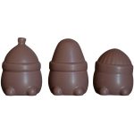 Dbkd Hipster Triplets Juldekorationer 3-pack - Juldekorationer Keramik Maroon