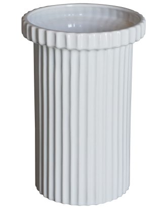 Dbkd Stripe Kruka 22 Cm / Large - Krukor Keramik Shiny White