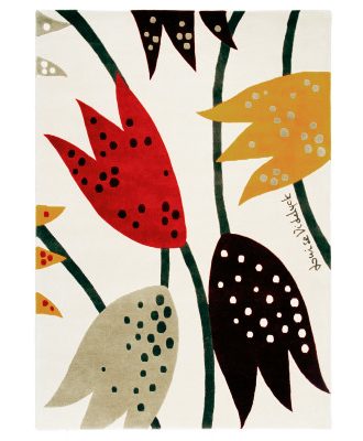 Loupelou röd - handknuten matta