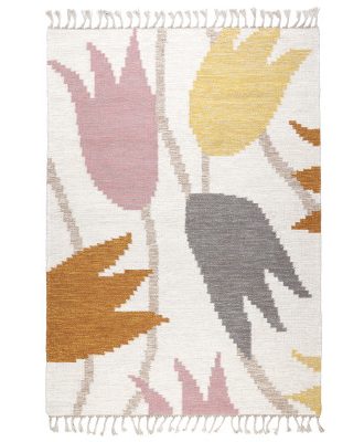 Loupelou rose - handvävd ullmatta