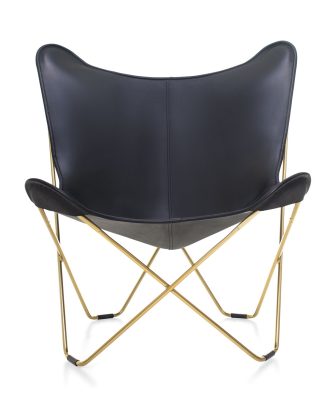 Decotique Le Bat Fåtölj Mässing/ - Fåtöljer Läder Svart