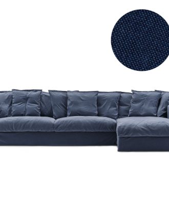 Decotique Le Grand Air Klädsel 3-sits Divan Höger - Möbelklädsel Bomull Blå