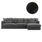 Decotique Le Grand Air Klädsel 3-sits Divan Höger - Möbelklädsel Linne Carbon Dust