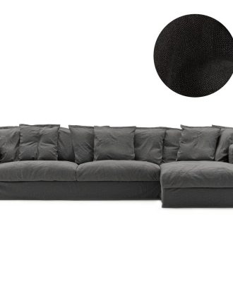 Decotique Le Grand Air Klädsel 3-sits Divan Höger - Möbelklädsel Linne Carbon Dust